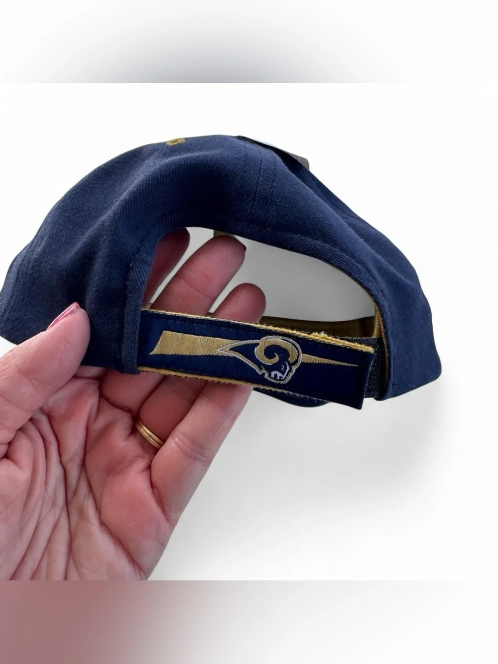 Rare St. Louis Rams NFL Ball Cap Navy Blue Cotton Vintage Game Day Hat